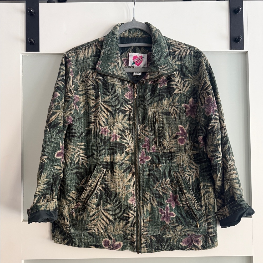 Vintage Keren Hart 100% Silk Bomber Jacket
